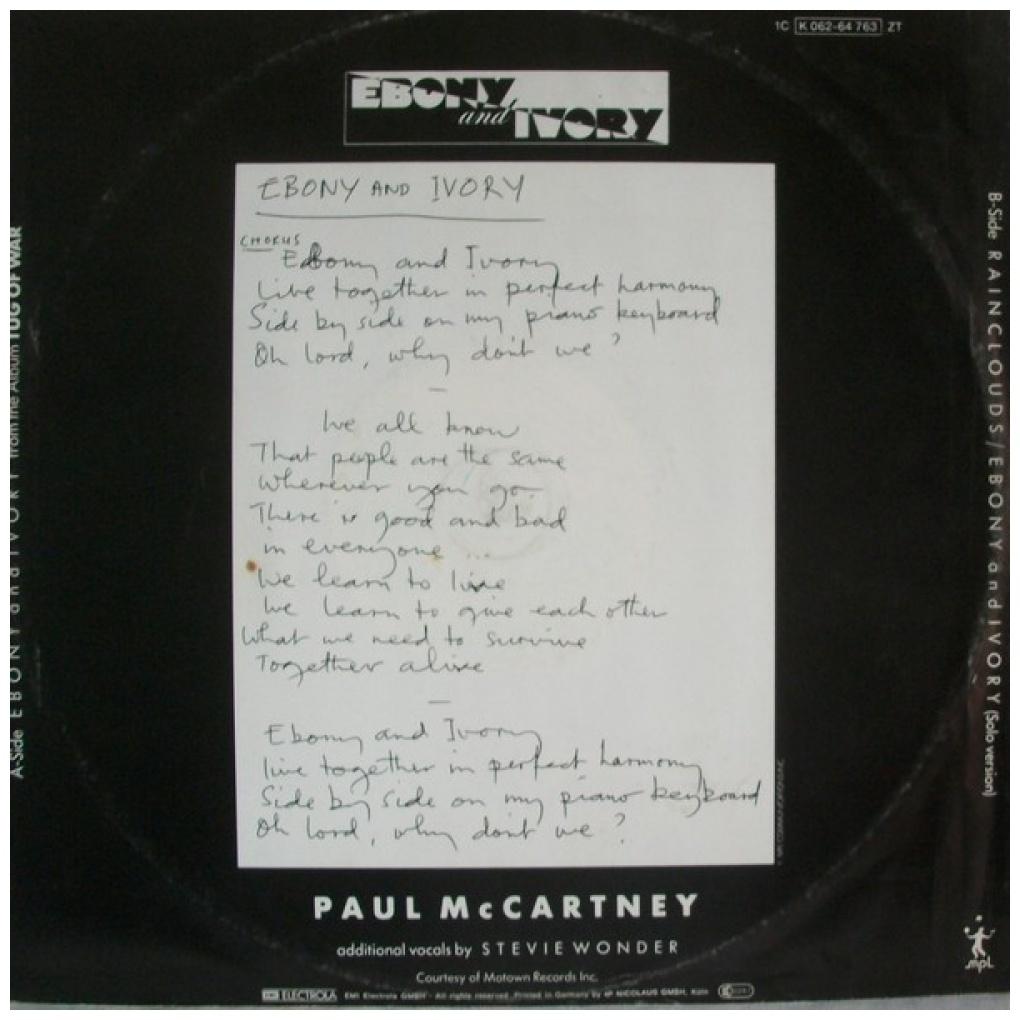 PAUL McCARTNEY - EBONY AND IVORY | 12'' MAXI SINGLE USADO