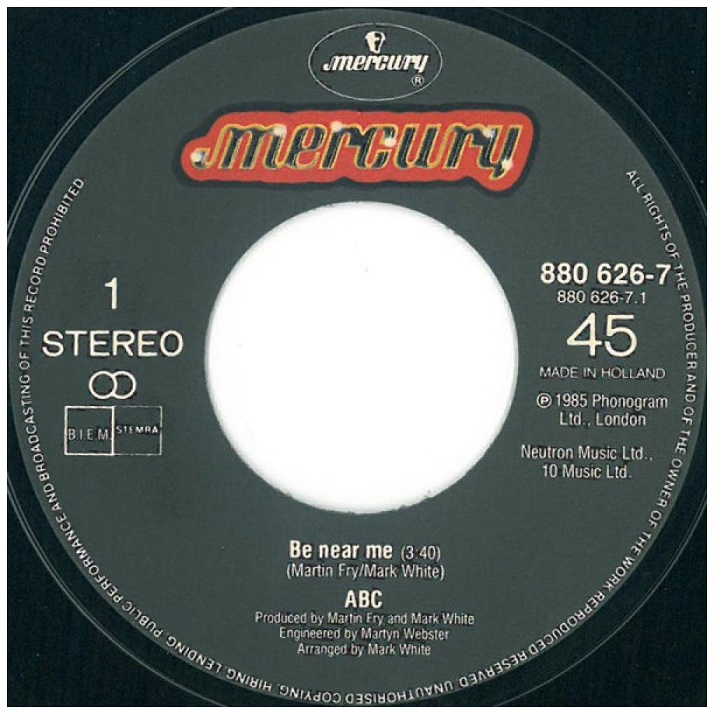 ABC - BE NEAR ME | 7" SINGLE USADO