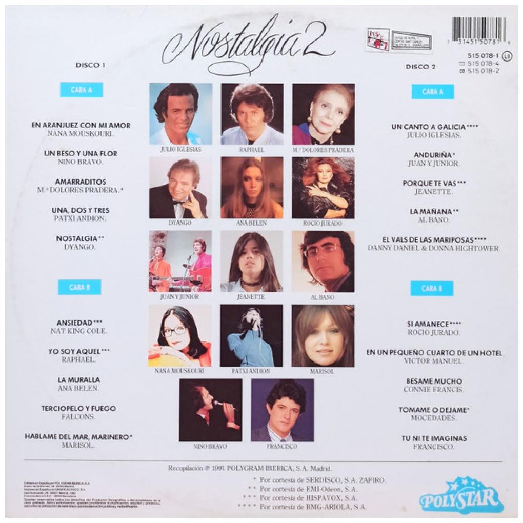 NOSTALGIA 2 - 20 CANCIONES INOLVIDABLES-VARIOUS ARTIST (2LP) | VINILO USADO
