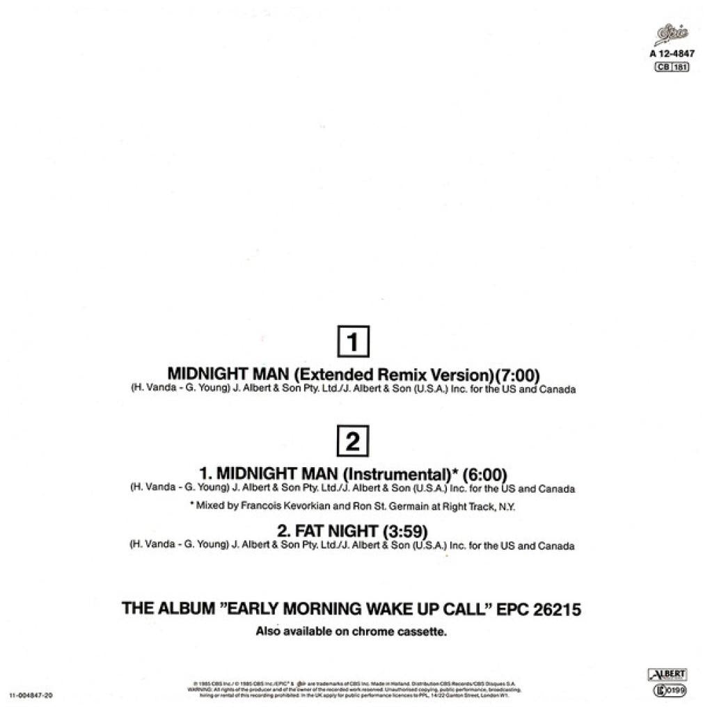FLASH AND THE PAN - MIDNIGHT MAN | 12'' MAXI SINGLE USADO