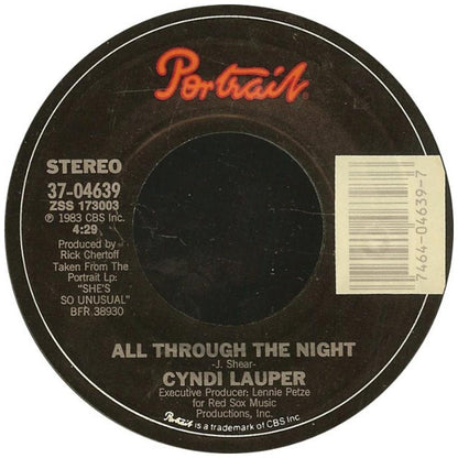 CYNDI LAUPER - ALL THROUGH THE NIGHT | 7" SINGLE USADO