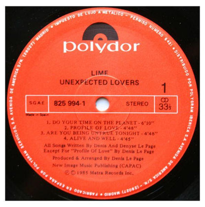 LIME - UNEXPECTED LOVERS  | VINILO USADO