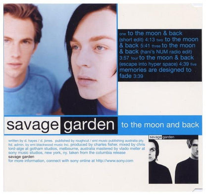 SAVAGE GARDEN - TO THE MOON AND BACK | CD SINGLE USADO