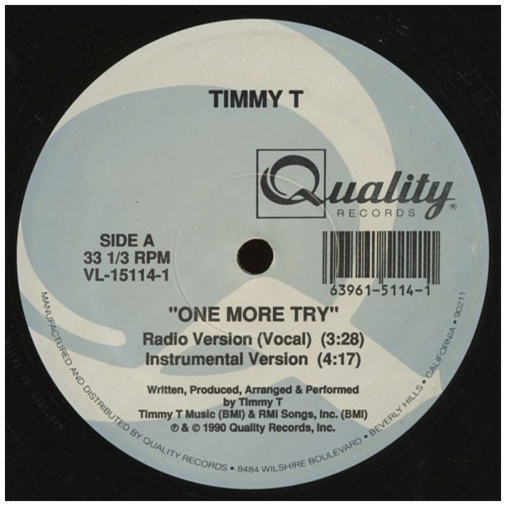 TIMMY T - ONE MORE TRY | 12'' MAXI SINGLE USADO