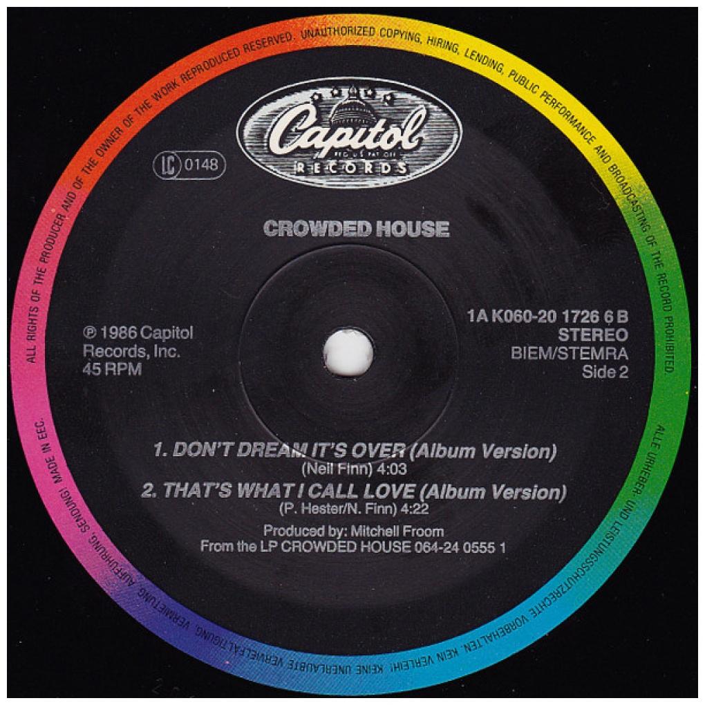 CROWDED HOUSE - DON'T DREAM IT'S OVER | 12'' MAXI SINGLE USADO