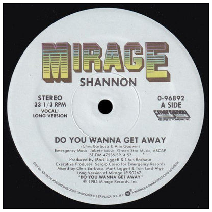 SHANNON - DO YOU WANNA GET AWAY | 12" MAXI SINGLE USADO