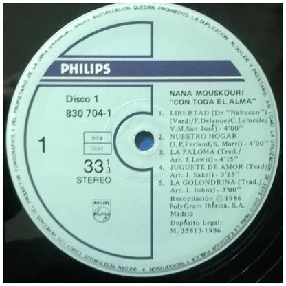 NANA MOUSKOURI - CON TODA EL ALMA (2LP) | VINILO USADO