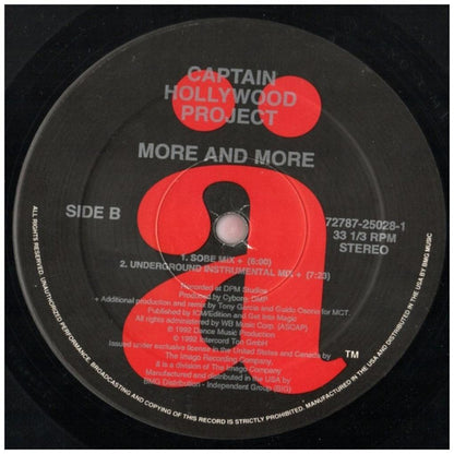 CAPTAIN HOLLYWOOD PROJECT - MORE AND MORE | 12'' MAXI SINGLE USADO