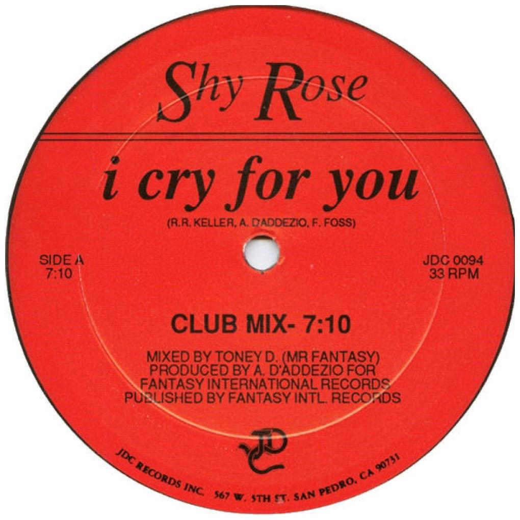 SHY ROSE - I CRY FOR YOU | 12'' MAXI SINGLE USADO