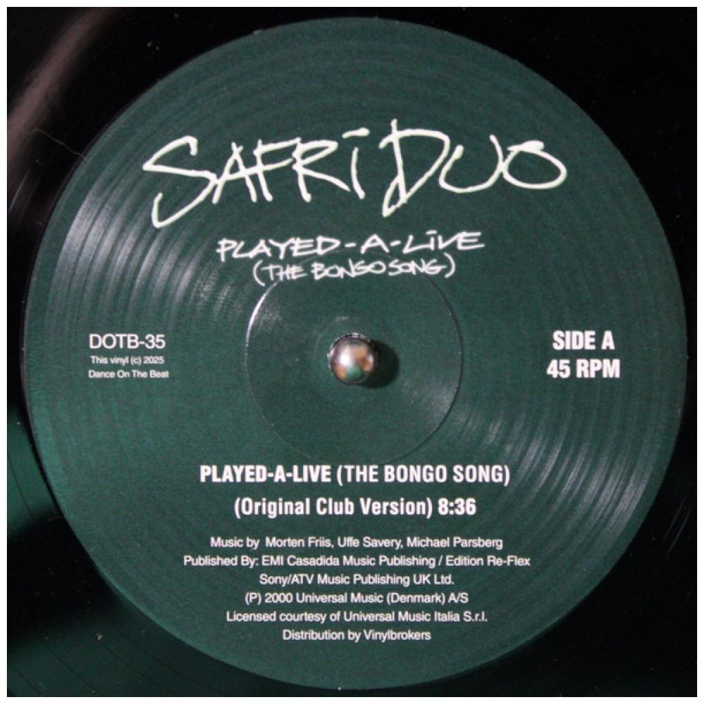 SAFRI DUO - PLAYED-A-LIVE (THE BONGO SONG) | 12'' MAXI SINGLE