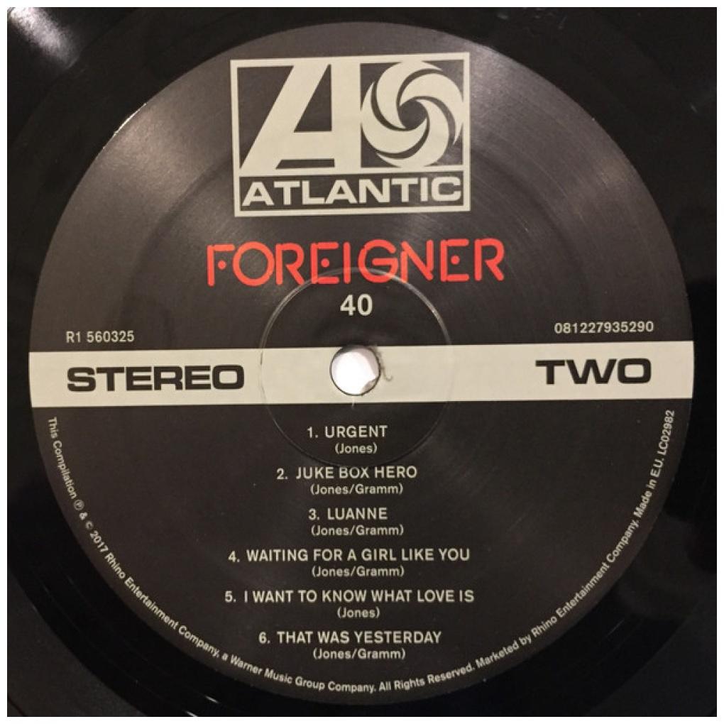 FOREIGNER  - 40: HITS FROM FORTY YEARS 1977-2017 (2LP)
 | VINILO