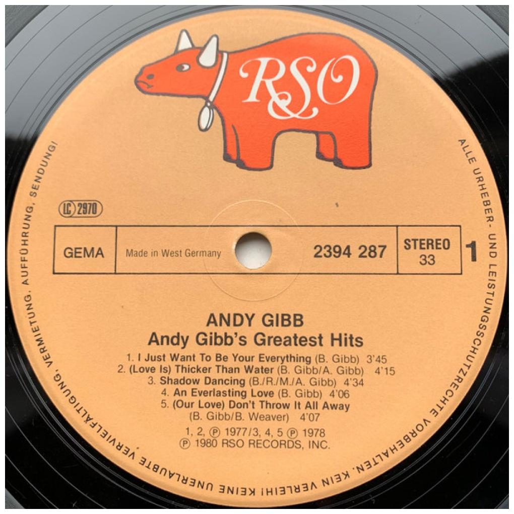 ANDY GIBB - GREATEST HITS | VINILO USADO