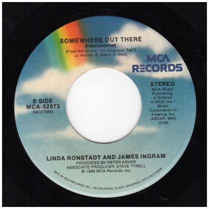 LINDA RONSTADT & JAMES INGRAM - SOMEWHERE OUT THERE | 7" SINGLE USADO