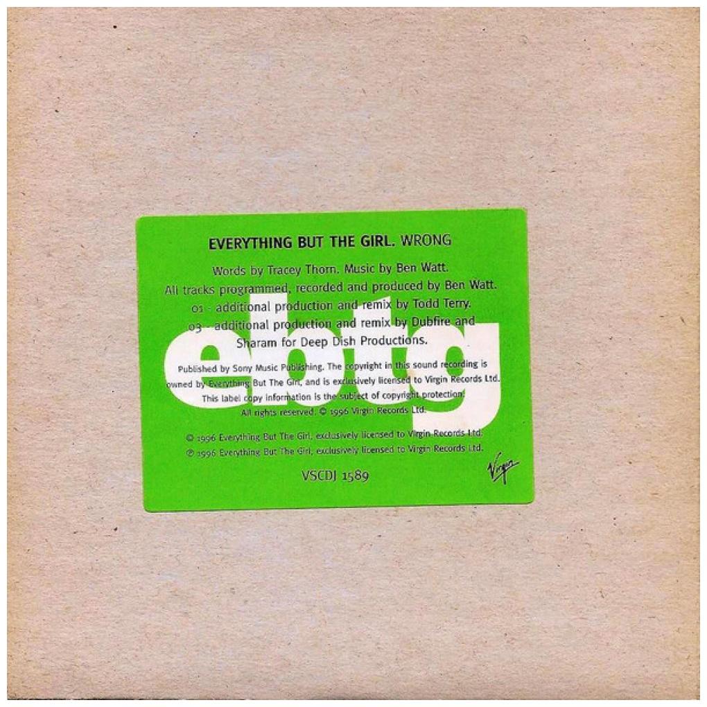 EVERYTHING BUT THE GIRL - WRONG (CD MAXI SINGLE) (PROMO COPY) | CD