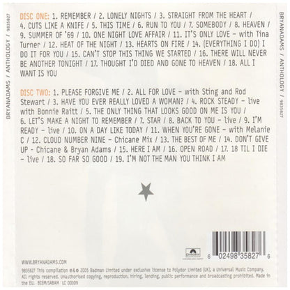 BRAYAN ADAMS - ANTHOLOGY (2CD) | CD