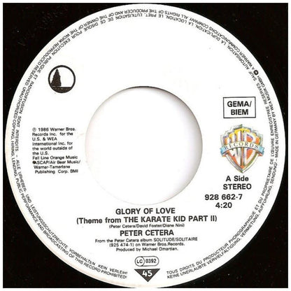 PETER CETERA - GLORY OF LOVE (THEME FROM KARATE KID PART II) | 7" SINGLE USADO