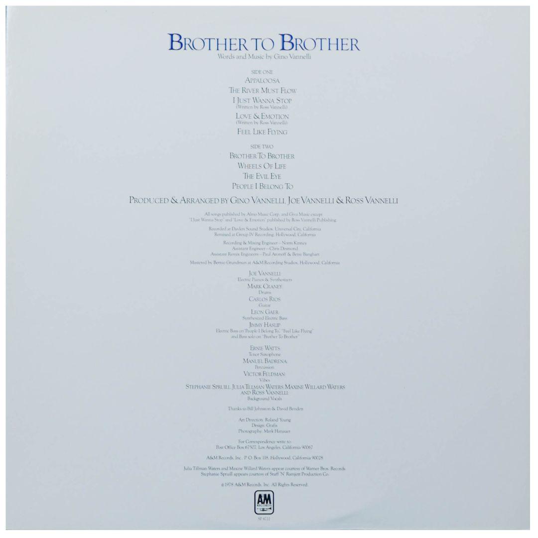 GINO VANNELLI - BROTHER TO BROTHER | VINILO USADO