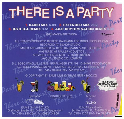 DJ BOBO - THERE IS A PARTY | CD SINGLE USADO