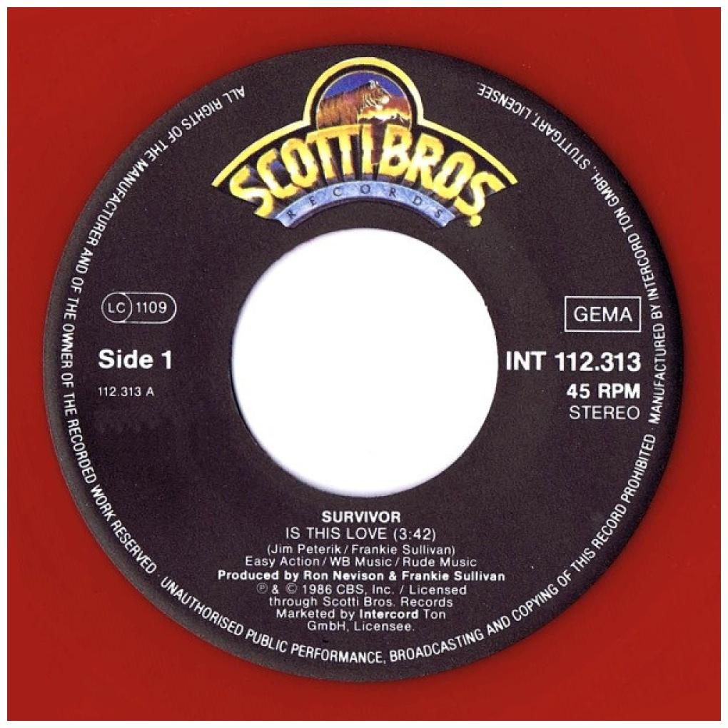 SURVIVOR - IS THIS LOVE (RED VINYL) | 7" SINGLE USADO