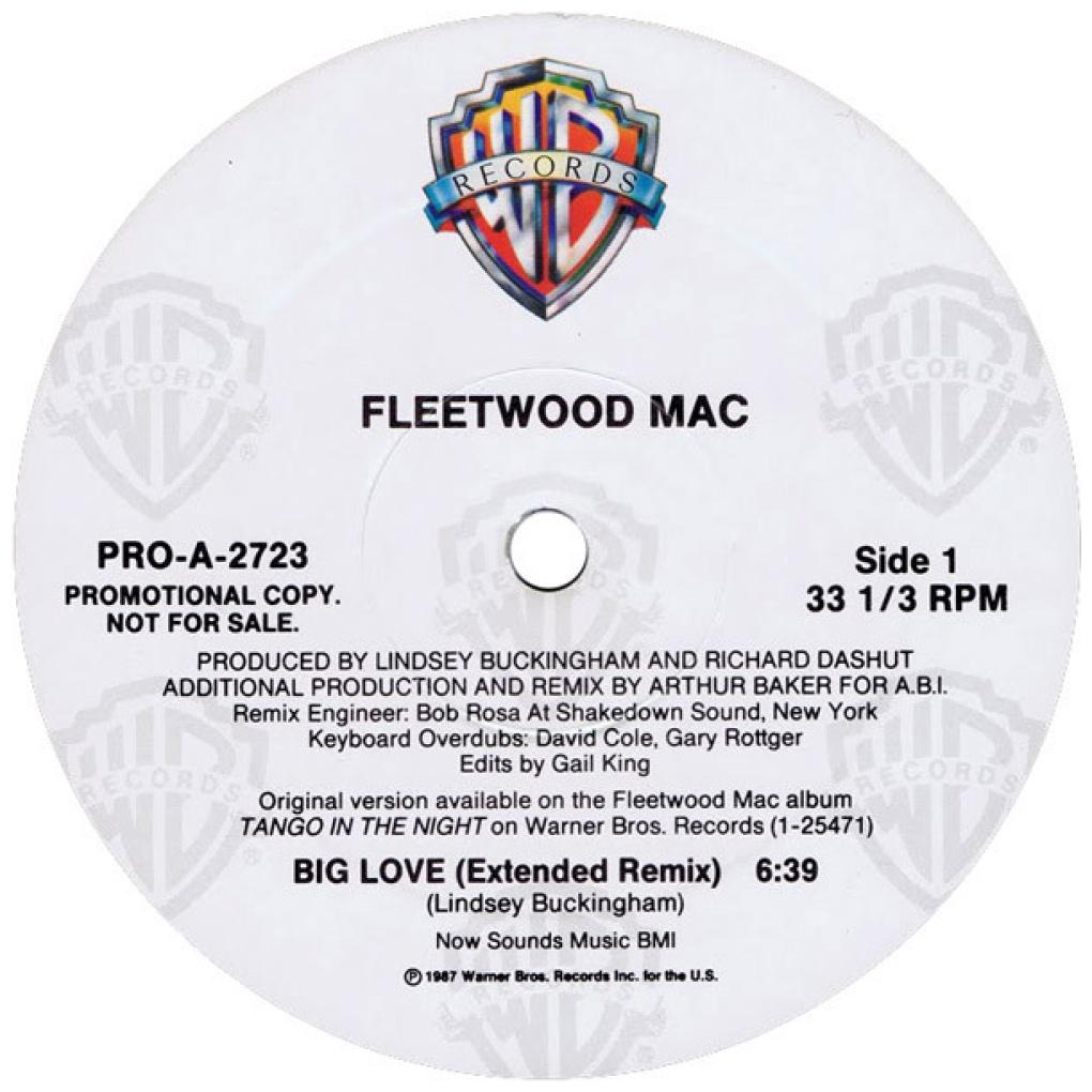 FLEETWOOD MAC - BIG LOVE (PROMO COPY) | 12'' MAXI SINGLE USADO