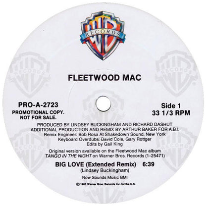 FLEETWOOD MAC - BIG LOVE (PROMO COPY) | 12'' MAXI SINGLE USADO