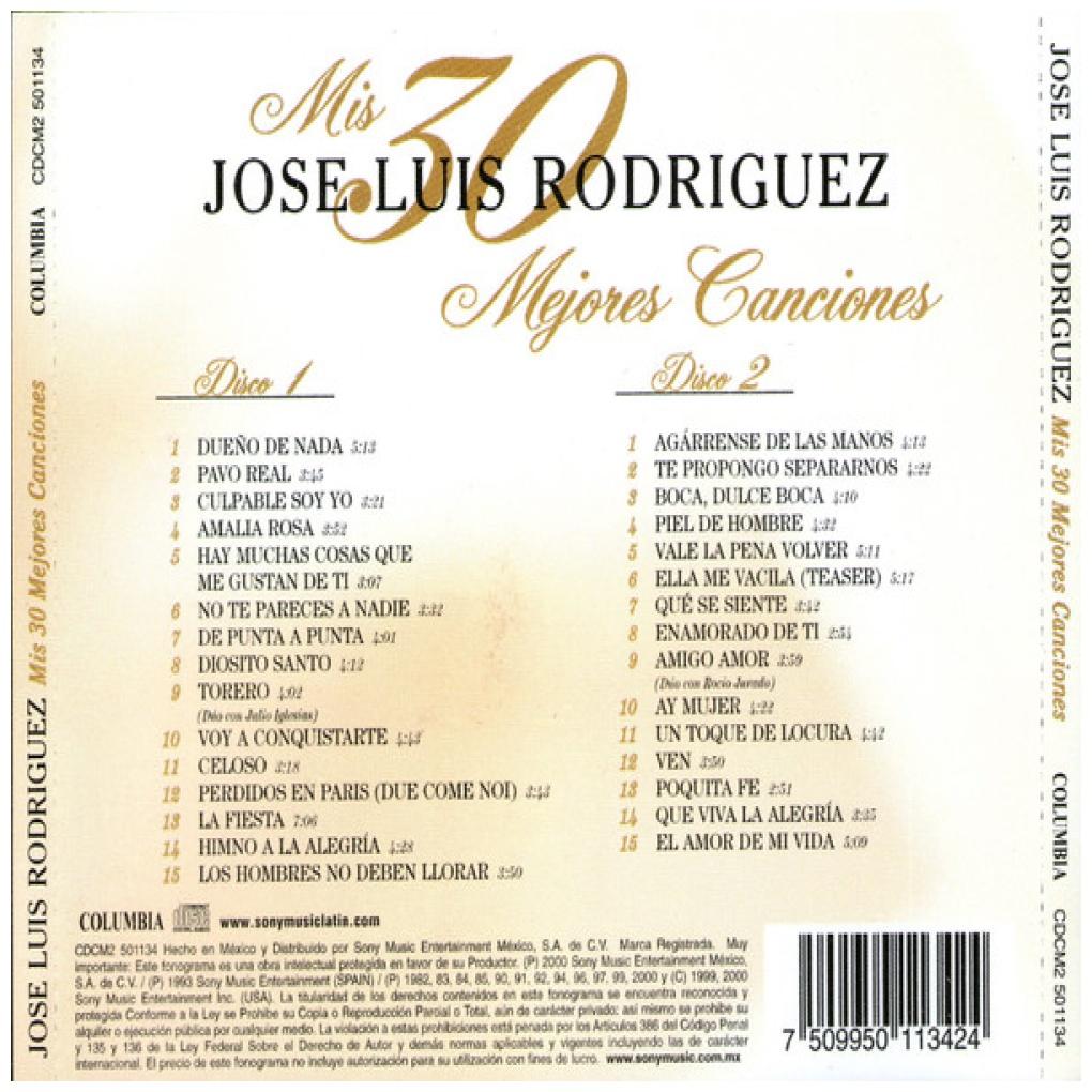JOSE LUIS RODRIGUEZ - MIS 30 MEJORES CANCIONES (2CD) | CD