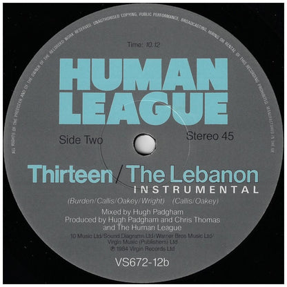 HUMAN LEAGUE - THE LEBANON | 12" MAXI SINGLE VINILO USADO