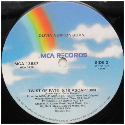 OLIVIA NEWTON-JOHN - LIVIN' IN  DESPERATE TIMES/TWIST OF FATE (PROMO COPY) | 12" MAXI SINGLE VINILO USADO