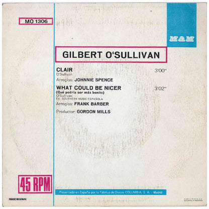 GILBERT O'SULLIVAN - CLAIR | 7" SINGLE USADO