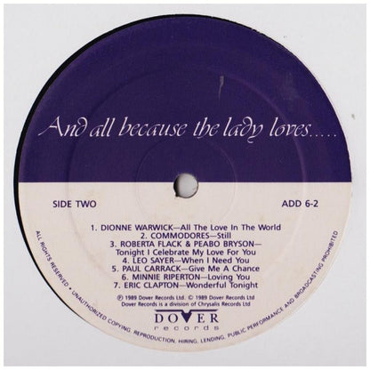 AND ALL BECAUSE THE LADY LOVES - VARIOUS ARTIST: 14 GREAT LOVE SONGS | VINILO USADO