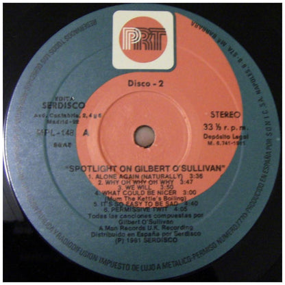 GILBERT O'SULLIVAN - SPOTLIGHT ON: 24 GRANDES EXITOS (2LP) | VINILO USADO