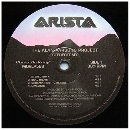 ALAN PARSONS PROJECT - STEREOTOMY | VINILO