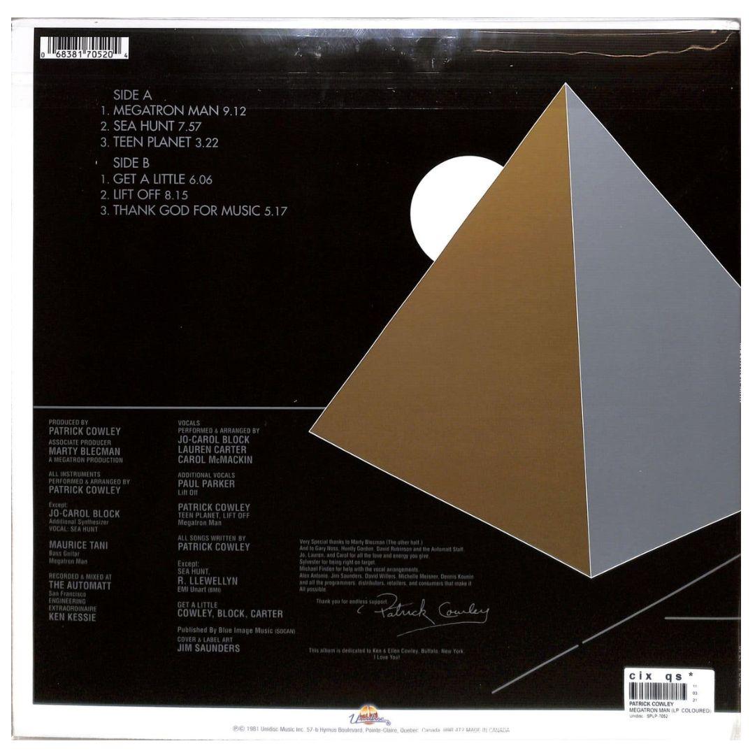 PATRICK COWLEY - MEGATRON MAN (CLEAR VINYL) | VINILO