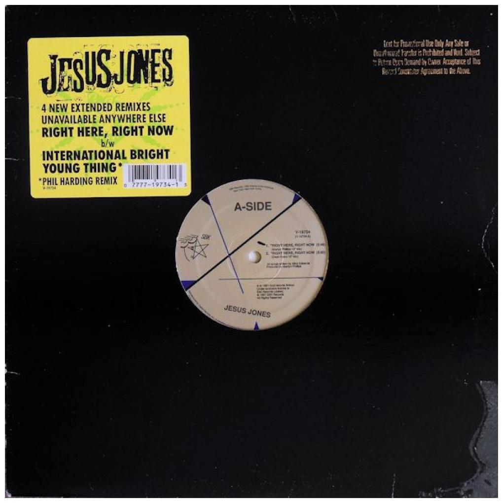 JESUS JONES - RIGHT HERE, RIGHT NOW | 12'' MAXI SINGLE USADO