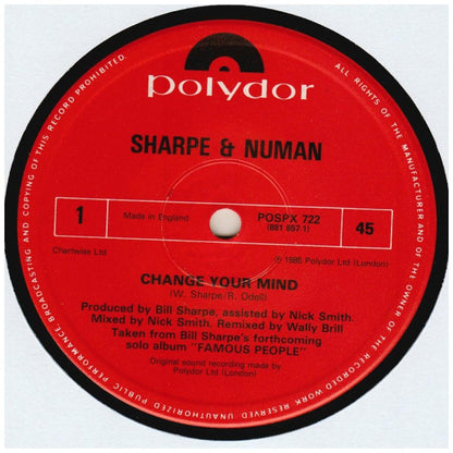 SHARP AND NUMAN - CHANGE YOUR MIND | 12'' MAXI SINGLE USADO