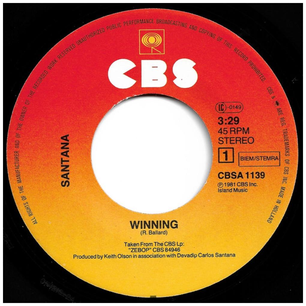 SANTANA - WINNING | 7" SINGLE USADO
