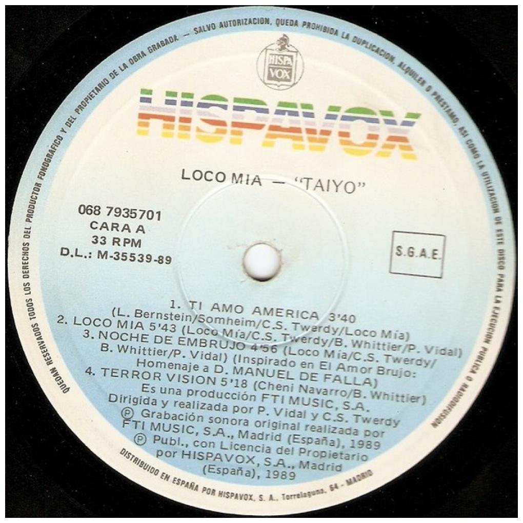 LOCOMIA - TAIYO | VINILO USADO