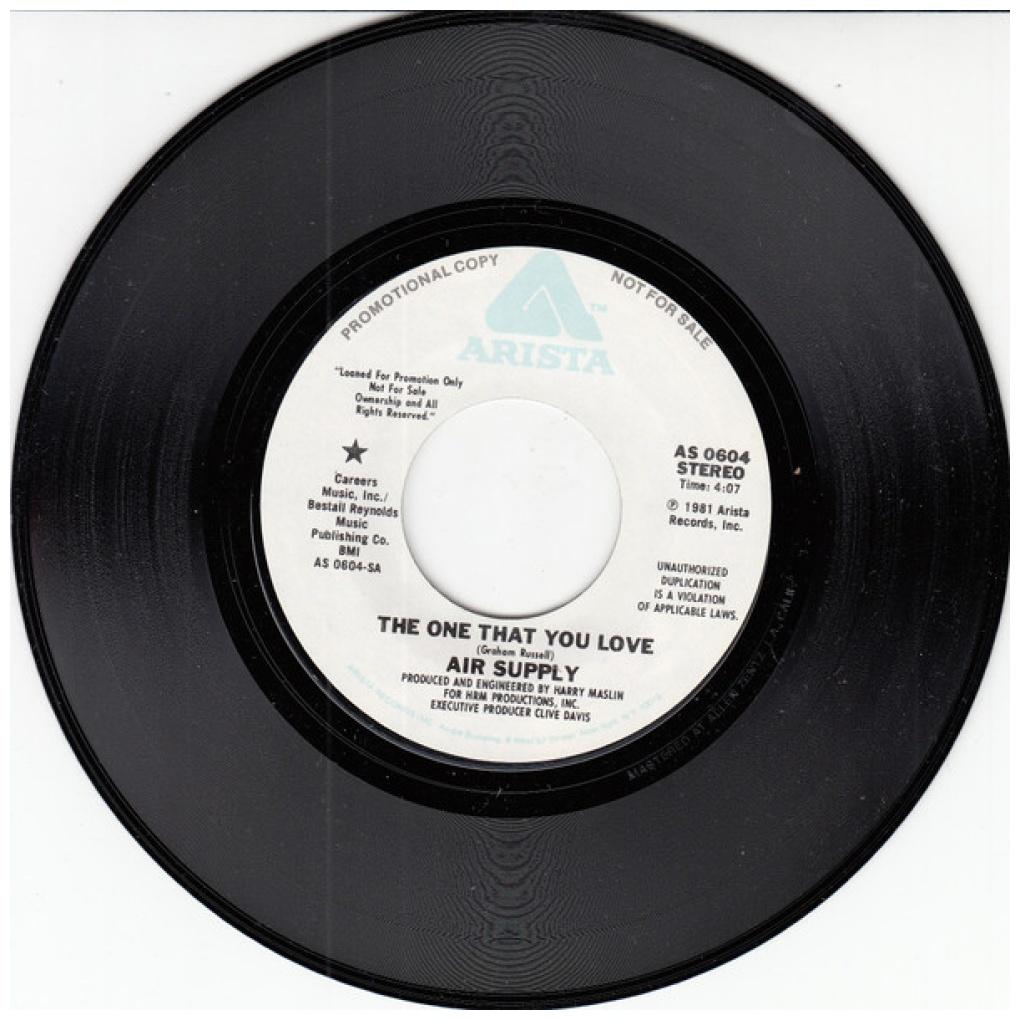 AIR SUPPLY - THE ONE THAT YOU LOVE (PROMO COPY) | 7" SINGLE USADO