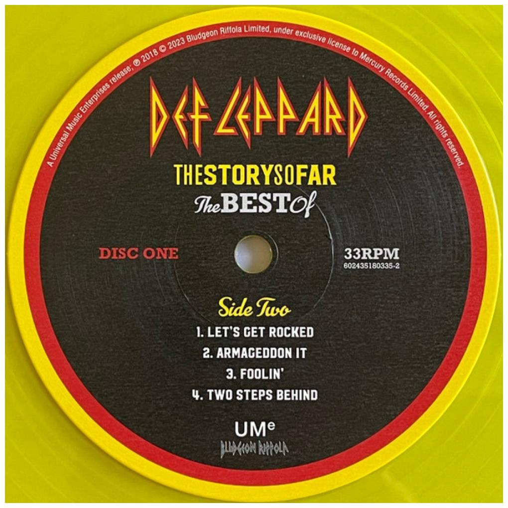 DEF LEPPARD - THE STORY SO FAR: THE BEST OF (2LP) (TRANSLUCENT ORANGE/YELLOW VINYL) | VINILO