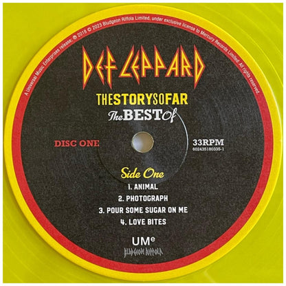 DEF LEPPARD - THE STORY SO FAR: THE BEST OF (2LP) (TRANSLUCENT ORANGE/YELLOW VINYL) | VINILO