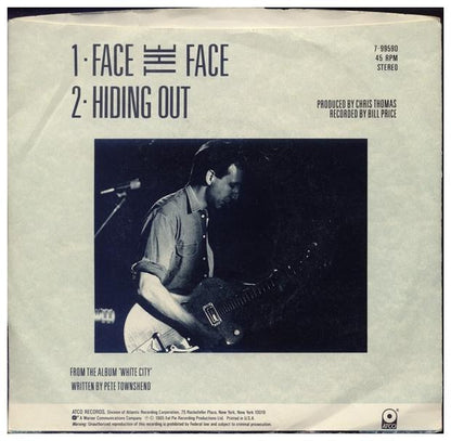 PETE TOWNSHEND - FACE THE FACE | 7" SINGLE VINILO USADO