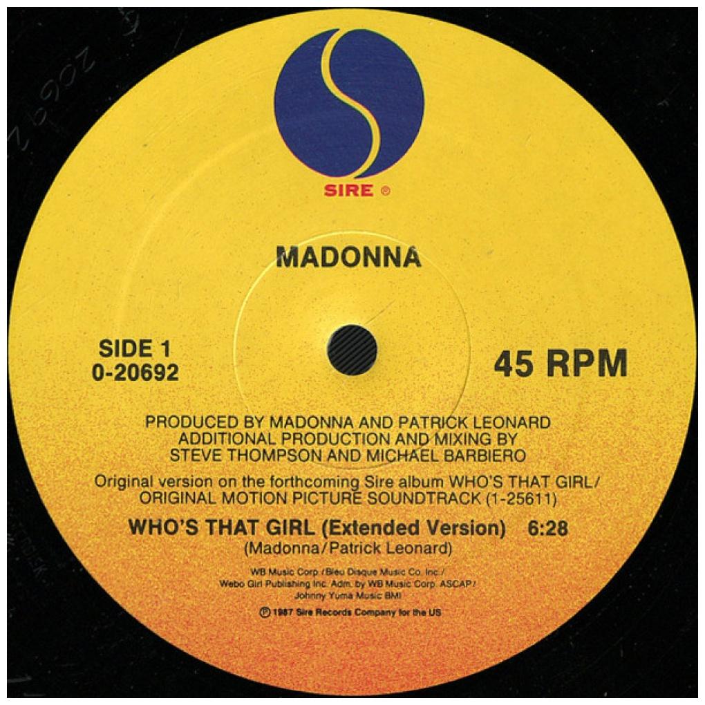 MADONNA - WHO'S THAT GIRL | 12'' MAXI SINGLE USADO