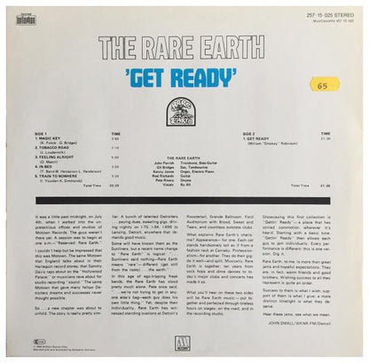 RARE EARTH - GET READY | VINILO USADO