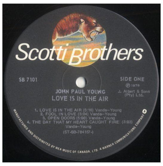 JOHN PAUL YOUNG - LOVE IS IN THE AIR | VINILO USADO