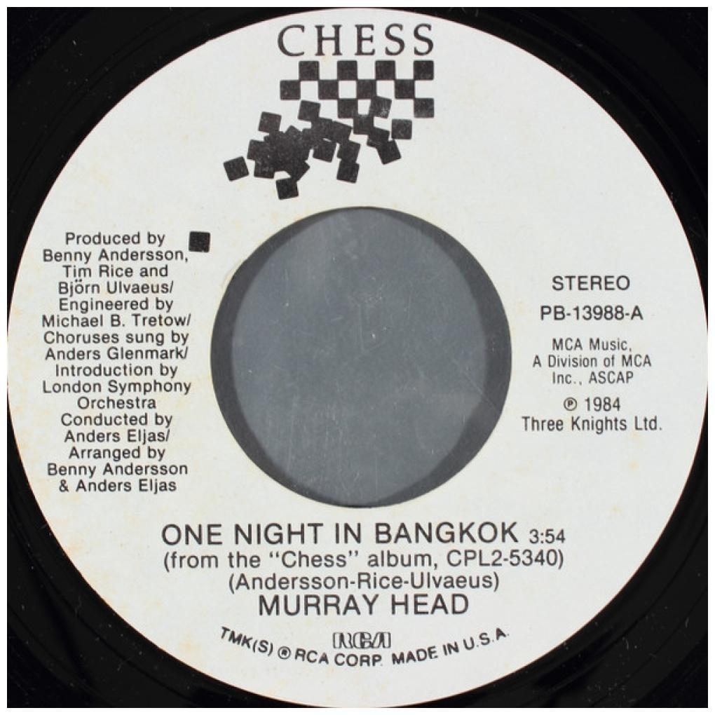 MURRAY HEAD - ONE NIGHT IN BANGKOK | 7" SINGLE USADO