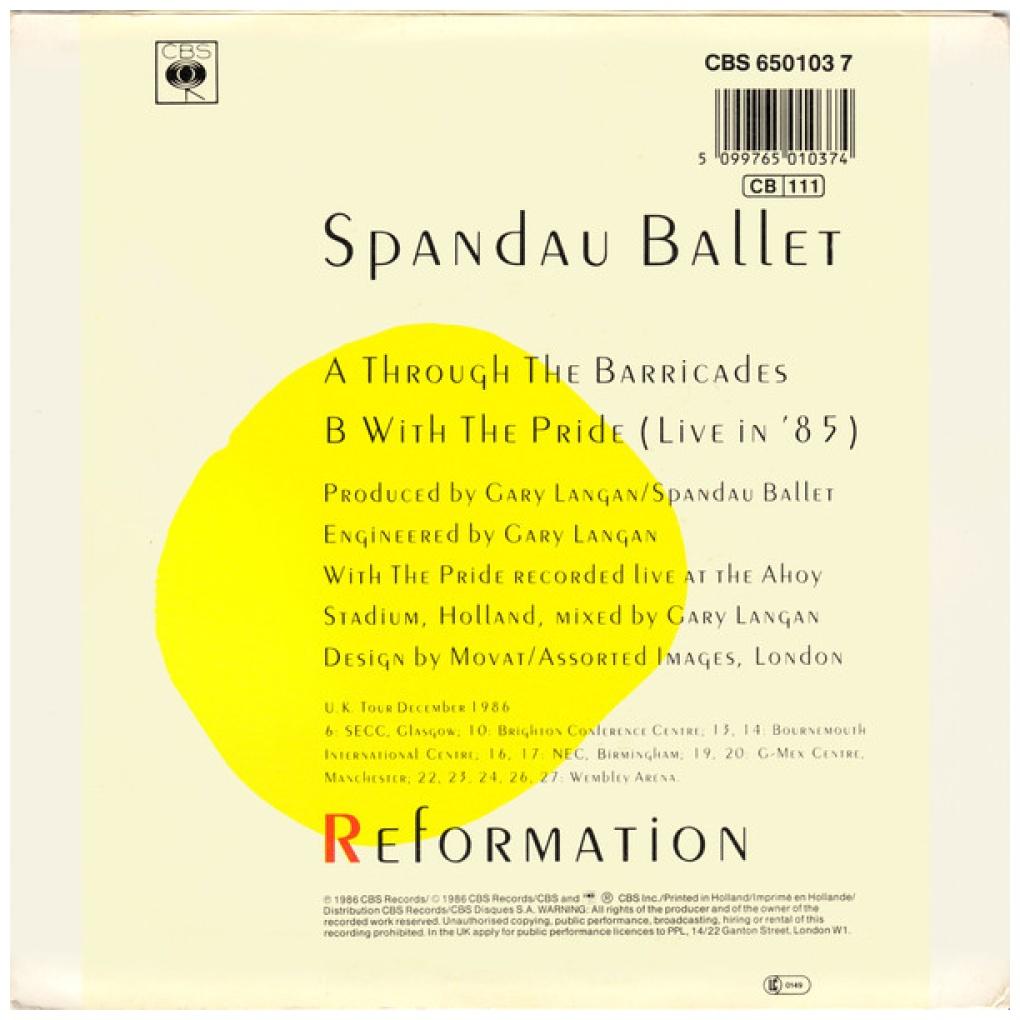 SPANDAU BALLET - THROUGH THE BARRICADES | 7" SINGLE USADO