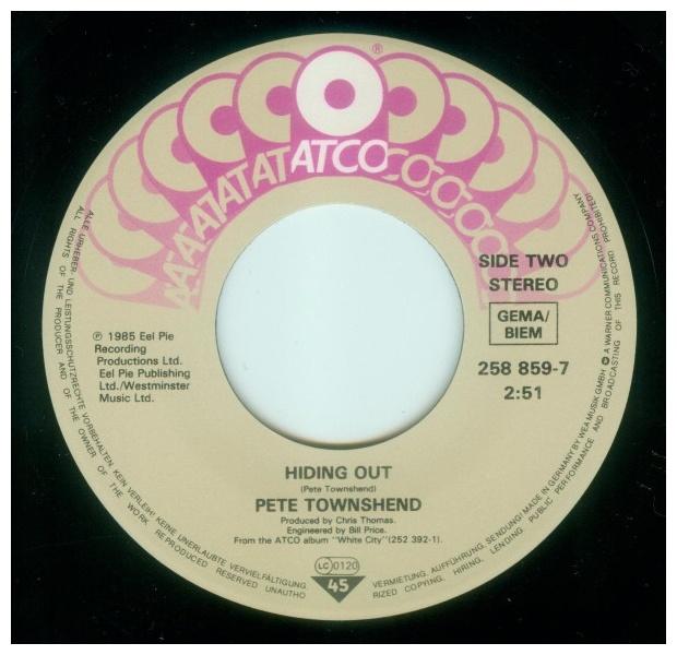 PETE TOWNSHEND - FACE THE FACE | 7   SINGLE VINILO USADO