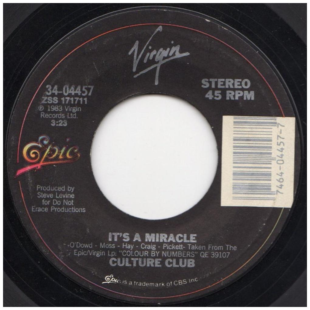 CULTURE CLUB - IT'S A MIRACLE | 7" SINGLE USADO