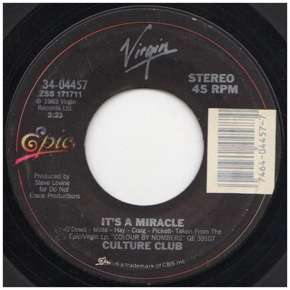 CULTURE CLUB - IT'S A MIRACLE | 7" SINGLE USADO