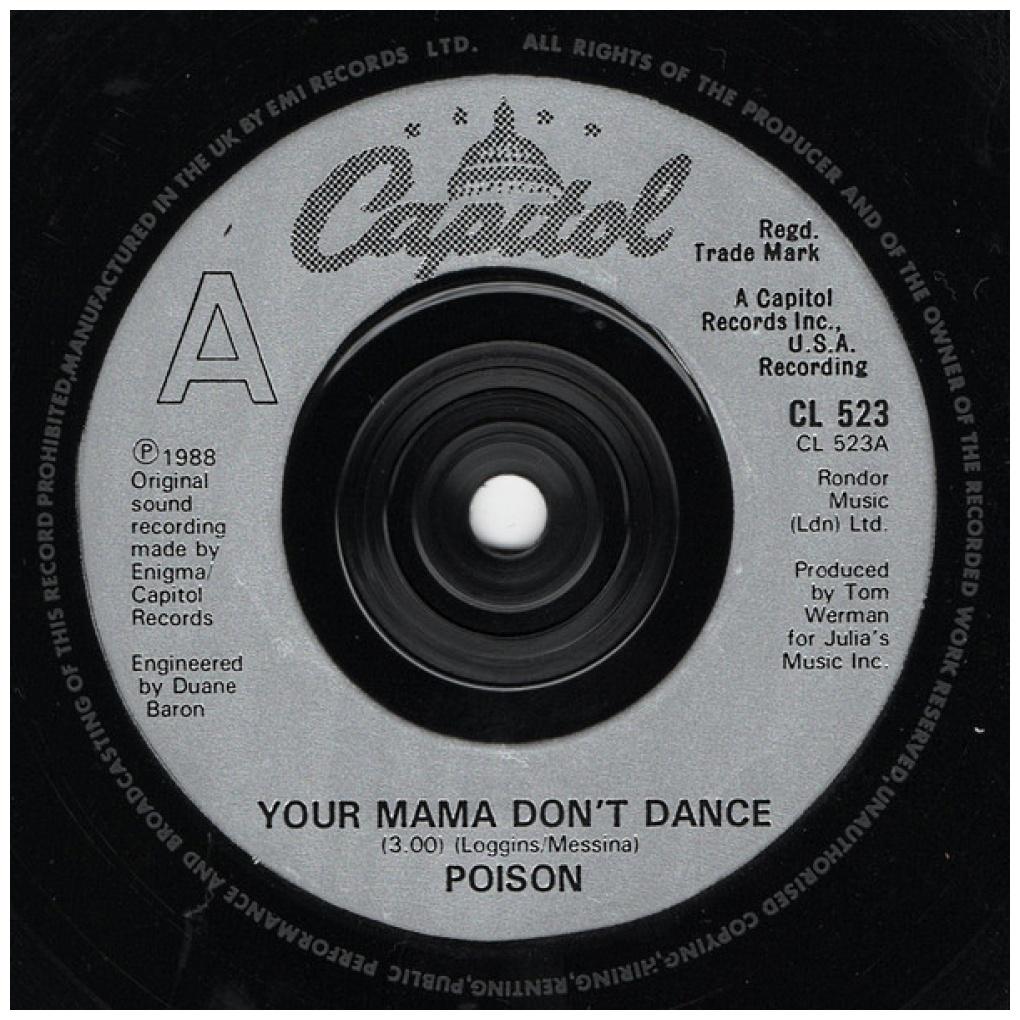 POISON - YOUR MAMA DON'T DANCE | 7" SINGLE USADO